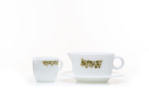 Pyrex Corning Spring Blossom Gravy Boat and Creamer