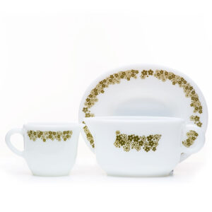 Pyrex Corning Spring Blossom Gravy Boat and Creamer