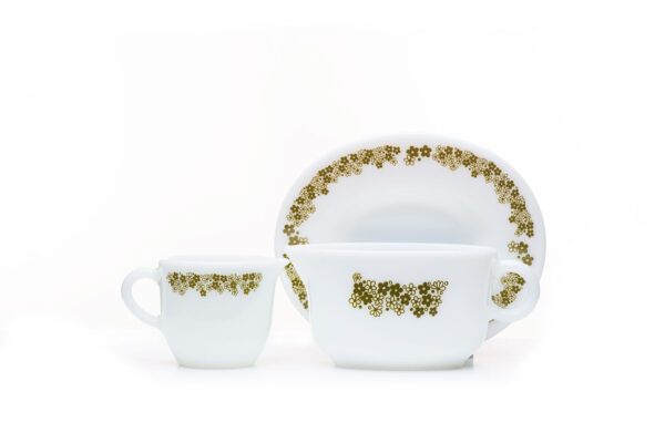 Pyrex Corning Spring Blossom Gravy Boat and Creamer